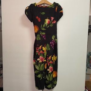 Black flowered romper